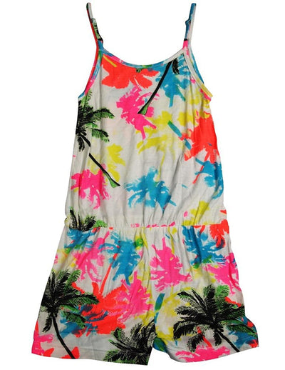 Flowers by Zoe - Girls' Spaghetti Strap Tank Romper - Choose from 5 Prints