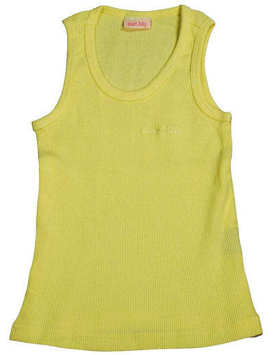 Ave.blu - Little Girls' Ribbed Tank Top with Emboidered Logo