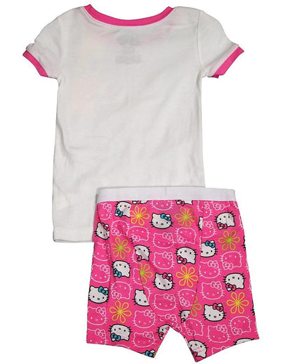 Hello Kitty - Baby Girls Short Sleeve Hello Kitty Shorty Pajamas