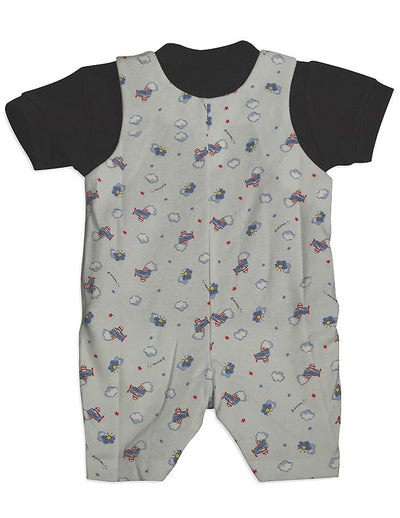 Snopea - Baby Boys Puffs In The Sky Shortall, White, Black 29677-12Months