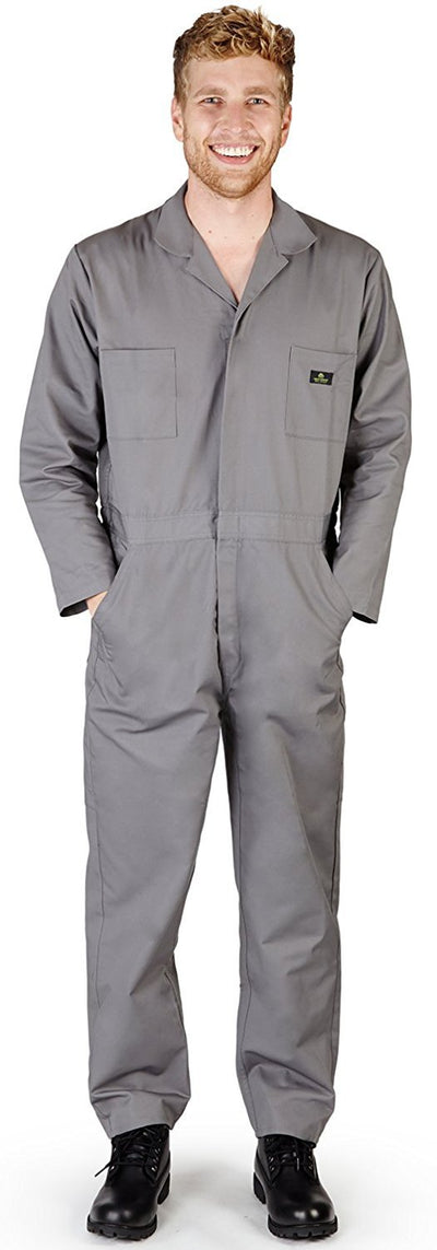 Natural Workwear - Mens Long Sleeve Basic Blended Work Coverall Includes Big & Tall Sizes - Order 1 size bigger