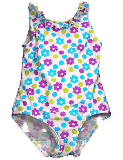 Baby Bunz - Little Girls 1 Piece Flower Swimsuit