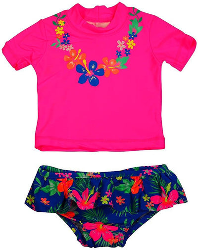 Carter's - Baby Girls 2PC Short Sleeve Rashguard Swim Set