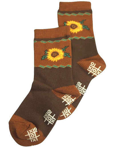 Tic Tac Toe Girls Sunflower Sock