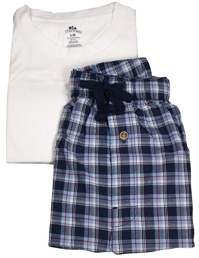 Stafford - Mens Short Sleeve Tee and Pant Pajamas