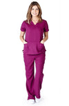 Ultra Soft Brand Scrubs - Premium Womens Junior Fit Two Pocket Scrub Set