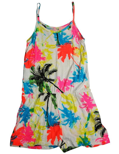 Flowers by Zoe - Girls' Spaghetti Strap Tank Romper - Choose from 5 Prints