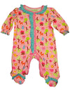 Happi by Dena - Baby Girls Long Sleeve Footed Velour Coverall