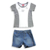 Lipstik - Little Girls' Short Sleeve Jean Short Set