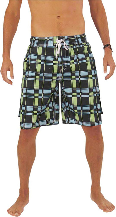 Norty Mens Swim Trunks - Watershort Swimsuit - Cargo Pockets - Drawstring Waist