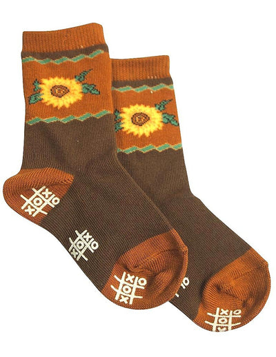 Tic Tac Toe Girls Sunflower Sock