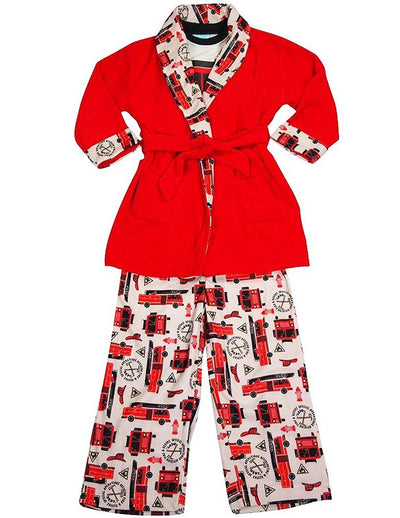 Bunz Kidz - Little Boys 3 Piece Robe and Pajama Set