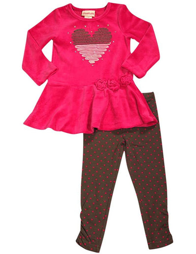 Flapdoodles - Little Girls Striped Long Sleeve Pant Set