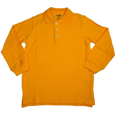 French Toast - Big Boys Long Sleeve Pique Polo, Gold 33381-18