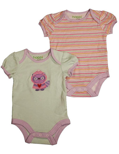 Happi by Dena - Baby Girls 2 Piece Short Sleeve Bodysuit Set