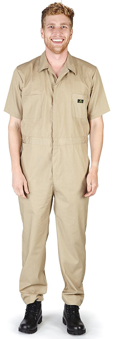 Natural Workwear - Mens Short Sleeve Basic Blended Work Coverall Includes Big & Tall Sizes - Order 1 size bigger