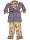 Bunz Kidz - Baby Girls 3 Piece Robe and Pajama Set