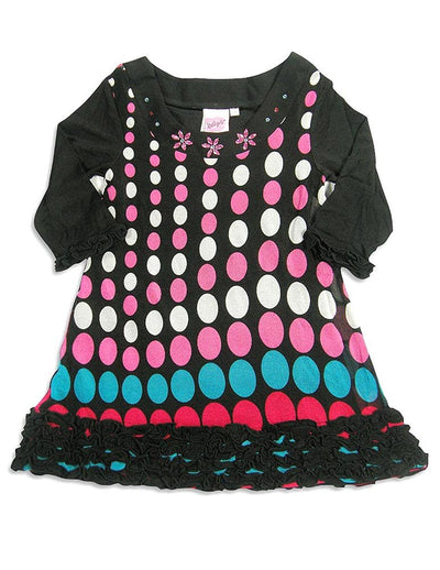 Lipstik Little Girls' - Little Girls' Long Sleeve Polka Dot Dress