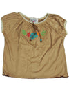 Random Hearts - Little Girls Beige Suede Peasant Top