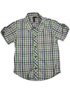 Smash - Little Boys Short Sleeve Plaid Shirt, Navy, Green 32272-4