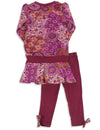 Lipstik Girls - Big Girls' Long Sleeve Retro Flower Pant Set