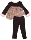 Me Me Me by Lipstik - Little Girls Long Sleeve Leopard Pant Set