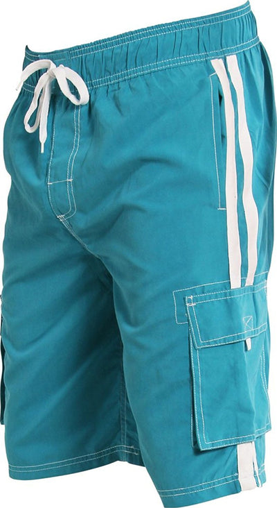 Norty Mens Swim Trunks - Watershort Swimsuit - Cargo Pockets - Drawstring Waist