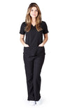 UltraSoft Premium Classic 2 Pocket Crossover Medical Scrub Top For Women - JUNIOR FIT