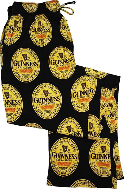 Guinness Men's Sleep Pajama Pants Bottoms Black