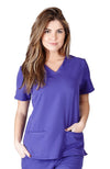 UltraSoft Premium Classic 3 Pocket V-Neck Medical Scrub Top For Women - JUNIOR FIT