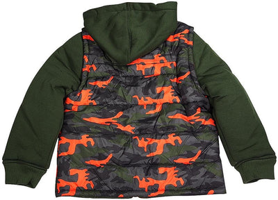 iXtreme - Big Boys Hooded Mock Camo Vest Winter Jacket