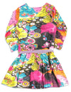 Me Me Me by Lipstik - Little Girls Long Sleeve Flower Dress