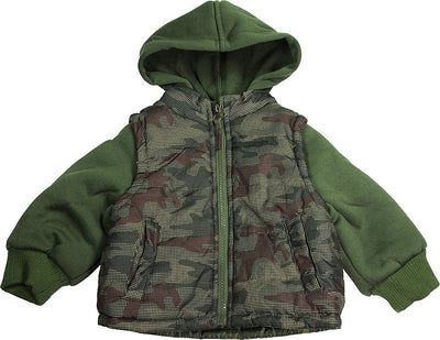 iXtreme - Baby Boys Hooded Mock Camo Vest Winter Jacket