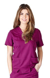 UltraSoft Premium 2 Pocket Cross Over Tunic Medical Scrub Top For Women - JUNIOR FIT