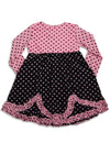 Me Me Me by Lipstik - Baby Girls Long Sleeve Polka Dot Dress