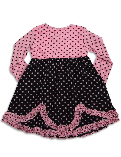 Me Me Me by Lipstik - Baby Girls Long Sleeve Polka Dot Dress