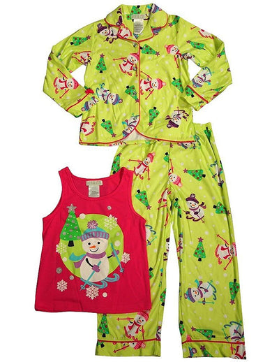 Komar Kids - Little Girls' 3 Piece Long Sleeve Pajamas