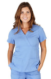 UltraSoft Premium 3 Pocket Mock Wrap Medical Scrub Top For Women - JUNIOR FIT