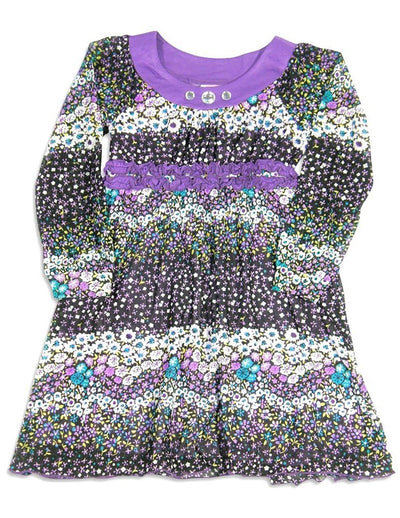 Me Me Me by Lipstik - Little Girls' Long Sleeve Flower Dress