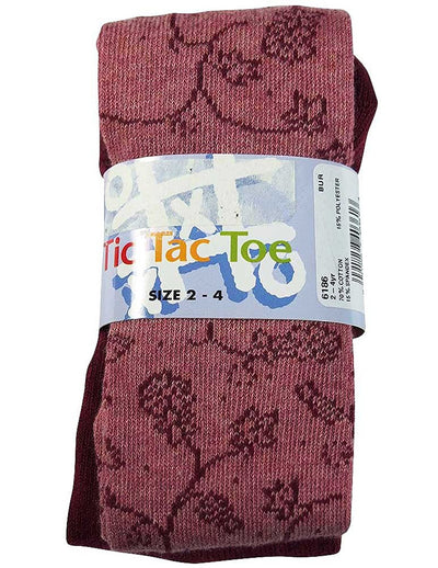 Tic Tac Toe - Little Girls Heavy Floral Vine Cotton Tight