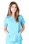 UltraSoft Premium Classic 2 Pocket Crossover Medical Scrub Top For Women - JUNIOR FIT