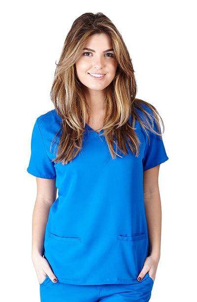 UltraSoft Premium Classic 3 Pocket V-Neck Medical Scrub Top For Women - JUNIOR FIT