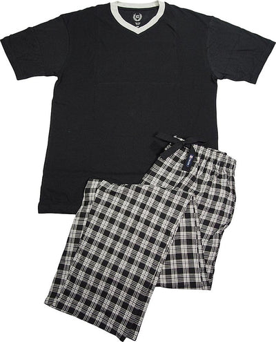 Chaps - Mens Short Sleeve Jersey Knit 2 Piece Pajama Sleep Set