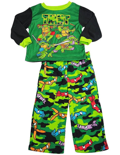 Teenage Mutant Ninja Turtles - Little Boys LS Fleece Turtle Pajamas