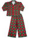 Sara's Prints Little Boys' Green Red Checked Christmas Pajamas