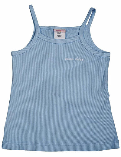 Ave.blu - Little Girls' Ribbed String Tank Top with Emboidered Logo