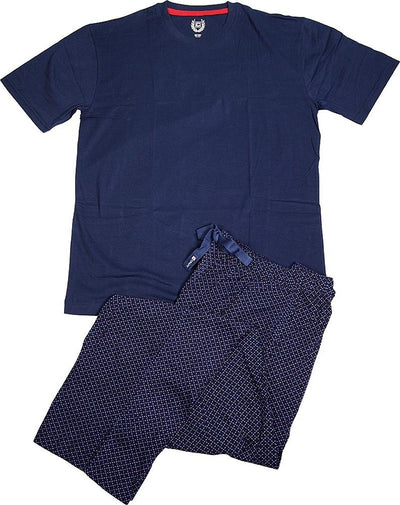 Chaps - Mens Short Sleeve Jersey Knit 2 Piece Pajama Sleep Set