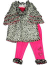 Me Me Me by Lipstik - Girls 3/4 Sleeve Leopard Tunic Pant Set