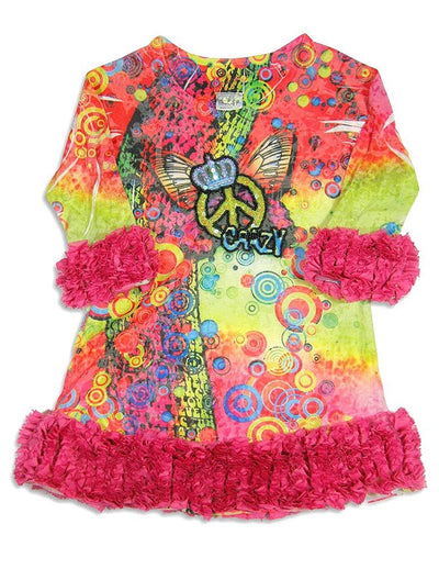 Lipstik Little Girls - Little Girls Long Sleeve Peace Dress