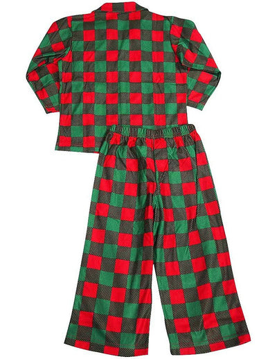 Sara's Prints Little Boys' Green Red Checked Christmas Pajamas